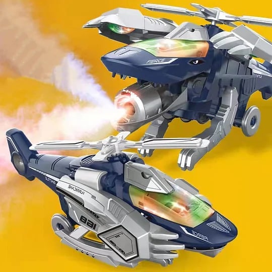 🛩🦖 LED-Dinosaurier-Hubschrauber-Spielzeug zum Verwandeln 🎉 2 kaufen, 10 % sparen