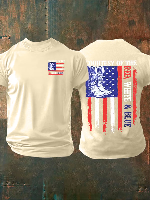 T-shirt pour homme « Courtoisie des drapeaux rouge, blanc et bleu » commémorant le 250e anniversaire