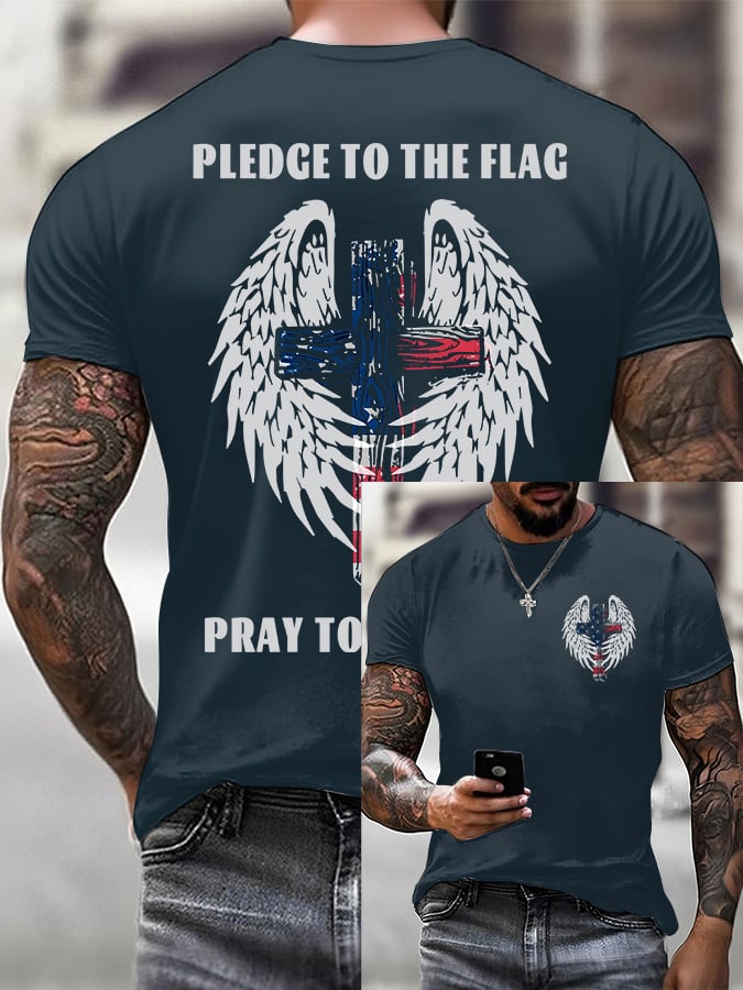Camiseta informal para hombre con estampado religioso