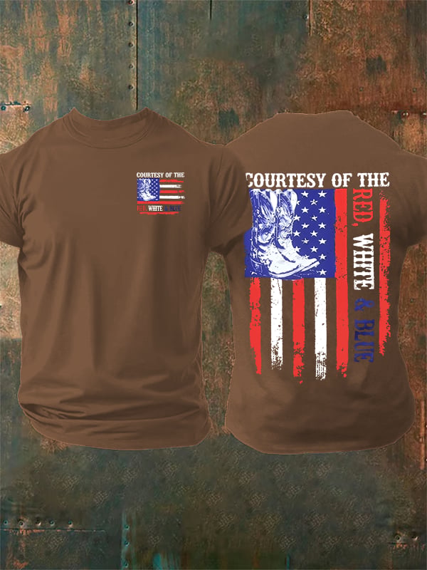 T-shirt pour homme « Courtoisie des drapeaux rouge, blanc et bleu » commémorant le 250e anniversaire