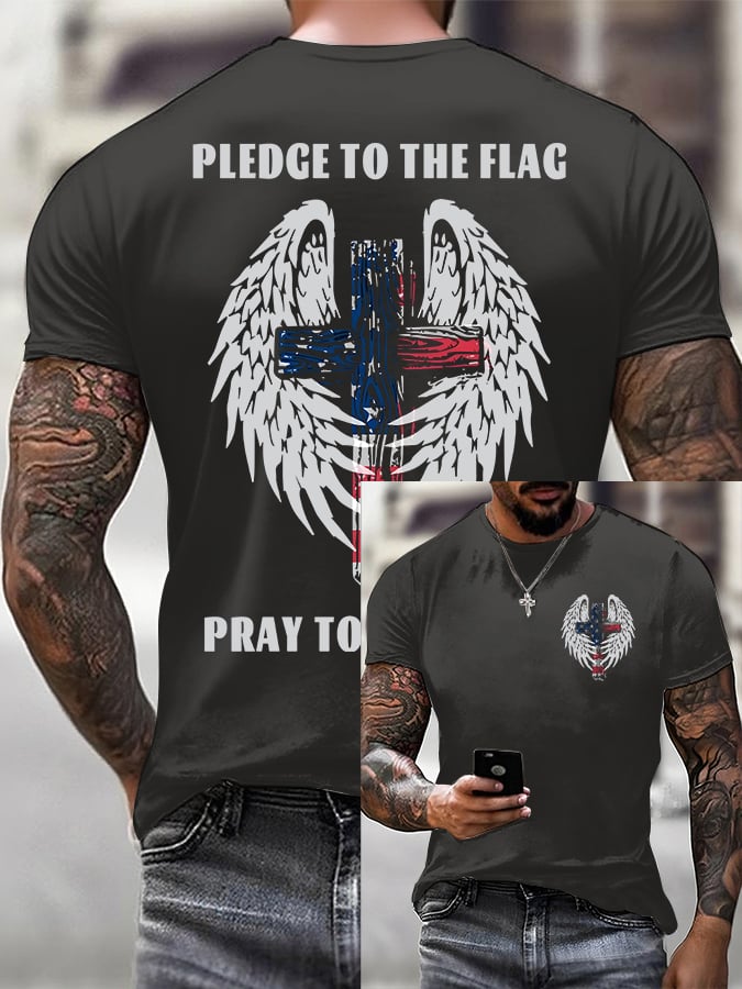 Camiseta informal para hombre con estampado religioso