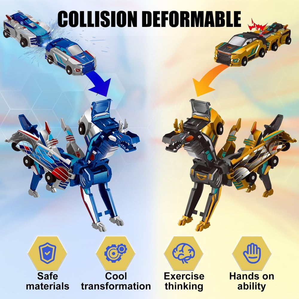 Nuevo producto 💥 Coche de juguete transformable de dinosaurio Collision
