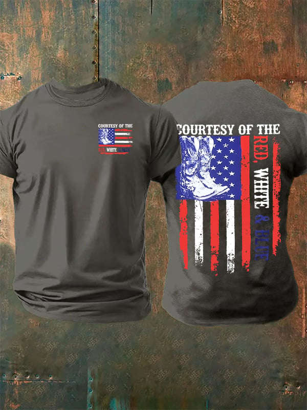 T-shirt pour homme « Courtoisie des drapeaux rouge, blanc et bleu » commémorant le 250e anniversaire