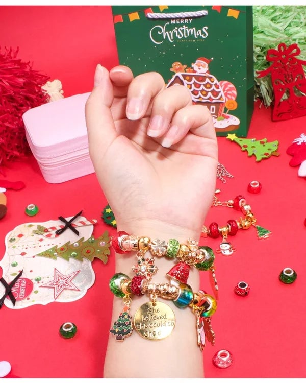 🎉Das beste Weihnachtsgeschenk für Kinder –🎀Wunderschönes DIY-Weihnachtsarmband-Set