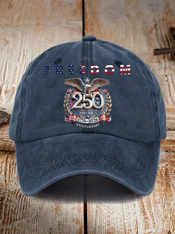 Unisex-Freizeitmütze mit amerikanischem 250-Jahr-Print