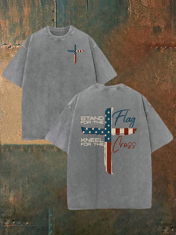 Unisex-T-Shirt mit Aufdruck „STAND FOR THE NNEEL FOR THE“ (waschbar)
