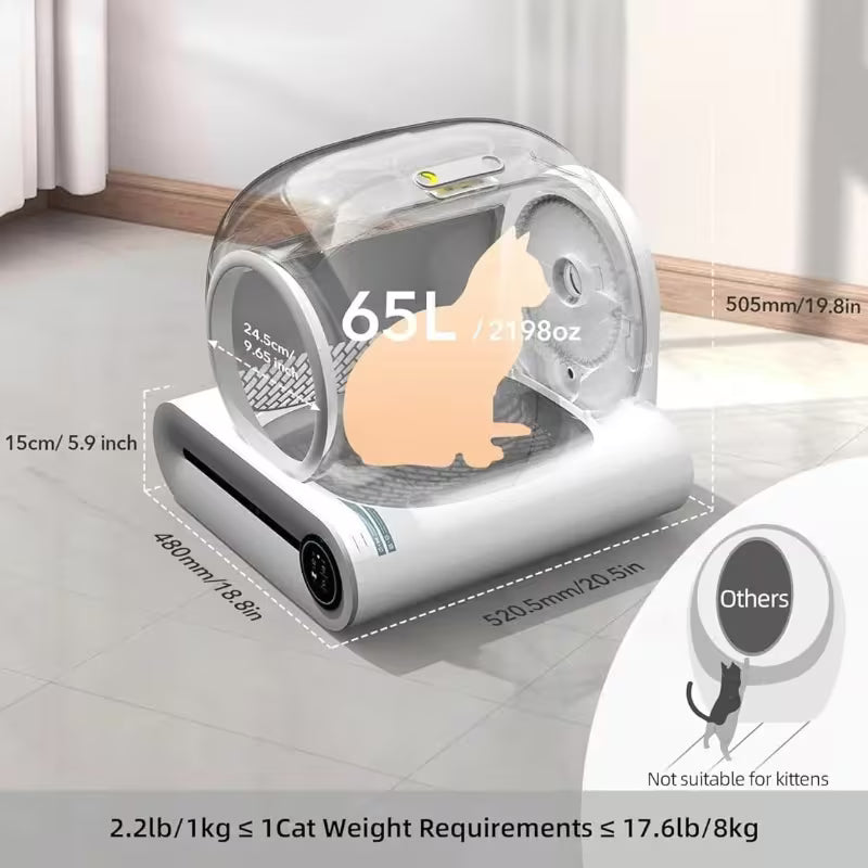 Automatische, intelligente Katzentoilette mit Selbstreinigung, vollständig geschlossen, inklusive Katzenstreuschale