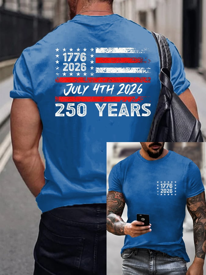 Herren-T-Shirt mit Aufdruck zum 250. Jahrestag der USA