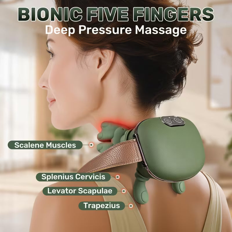 Simuliertes Nacken- und Schultermassagegerät, Brustbeinmuskel- und Halswirbelsäulenmassagegerät, multifunktional, USB-aufladbar, ideales Muttertagsgeschenk.
