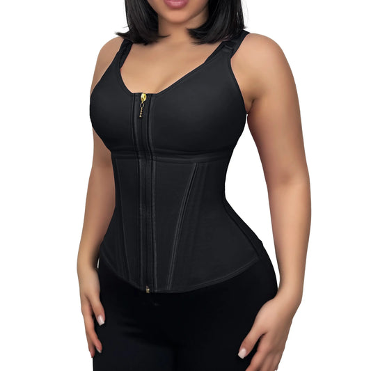 Waist Shapewear Corset forWomen Gym Zipper and Hooks