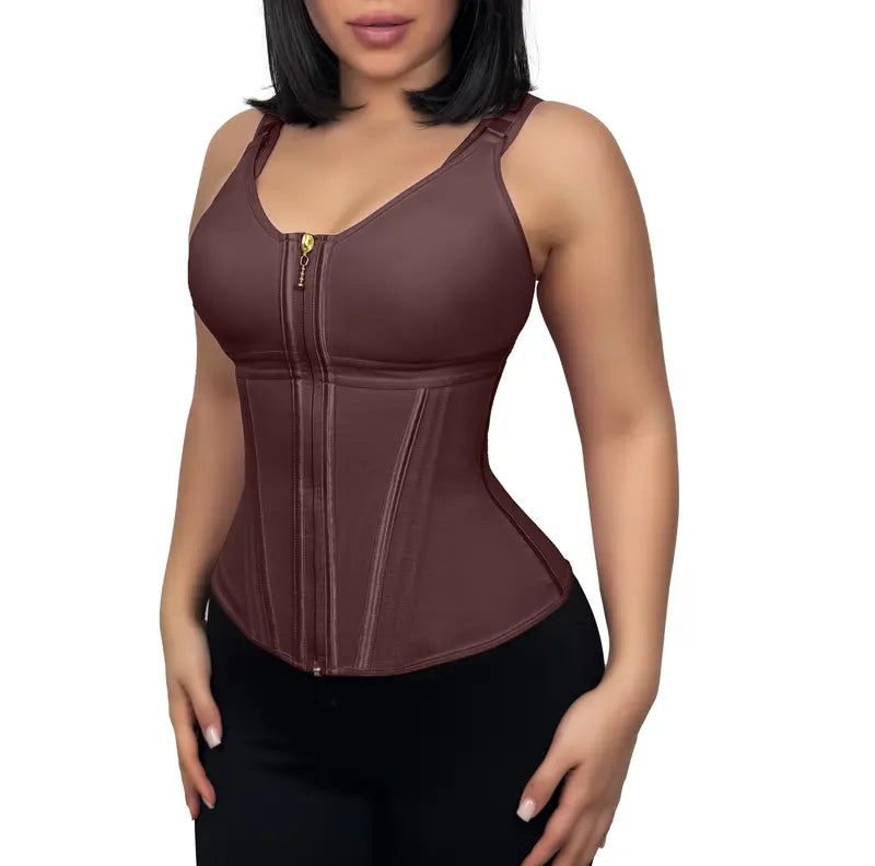Waist Shapewear Corset forWomen Gym Zipper and Hooks