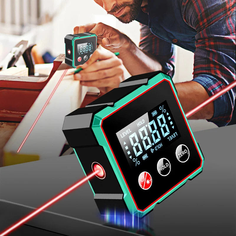 Jauge d'angle magnétique numérique à 4 côtés avec laser