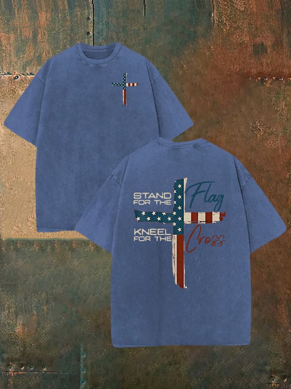 Unisex-T-Shirt mit Aufdruck „STAND FOR THE NNEEL FOR THE“ (waschbar)