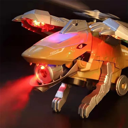 🛩🦖 LED-Dinosaurier-Hubschrauber-Spielzeug zum Verwandeln 🎉 2 kaufen, 10 % sparen