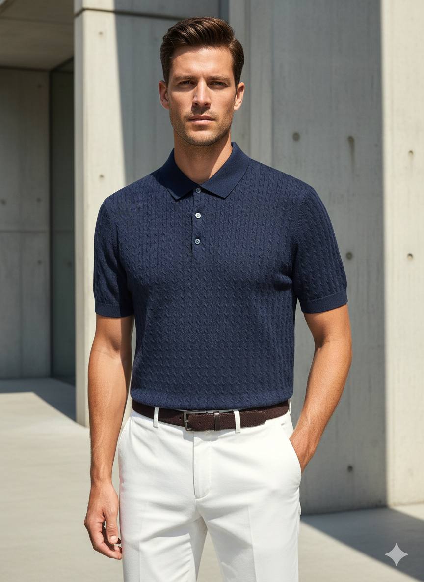 Strick-Poloshirt