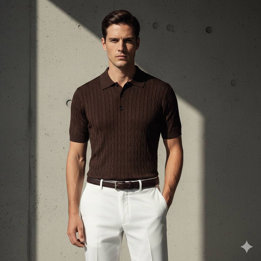 Strick-Poloshirt
