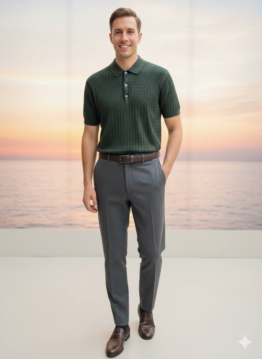 Strick-Poloshirt