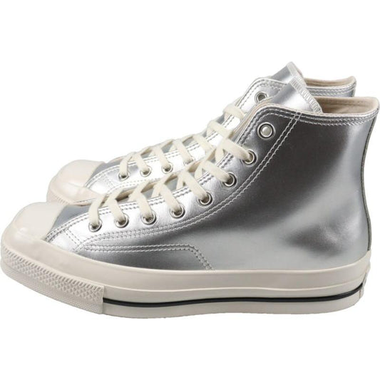 Metallic Silver Leather Square Toe New York Exclusive Chucks