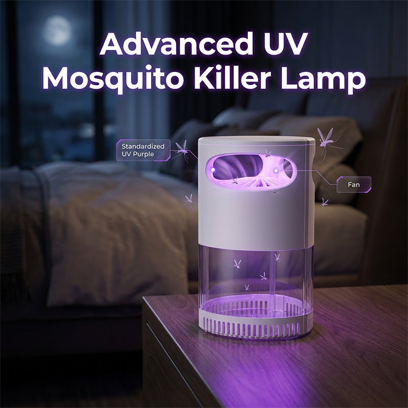 Lámpara antimosquitos UV: silenciosa, USB, sin químicos.