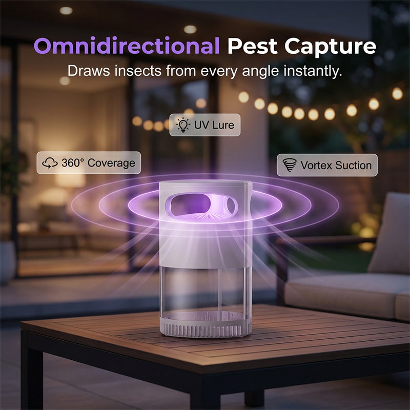 Lámpara antimosquitos UV: silenciosa, USB, sin químicos.