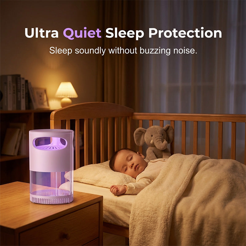 Lámpara antimosquitos UV: silenciosa, USB, sin químicos.