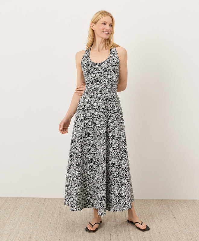 Bio-Maxikleid in A-Linien-Optik mit offenem Rücken