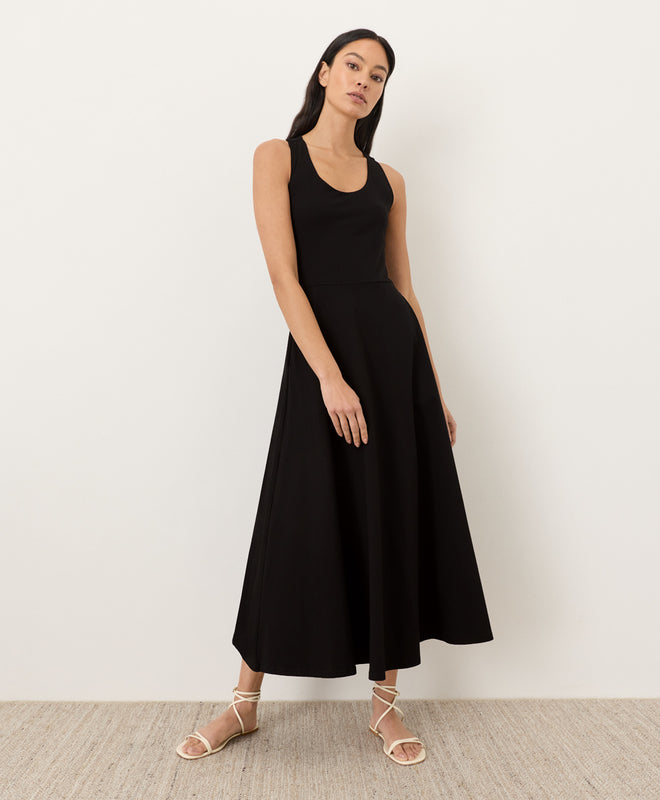 Bio-Maxikleid in A-Linien-Optik mit offenem Rücken