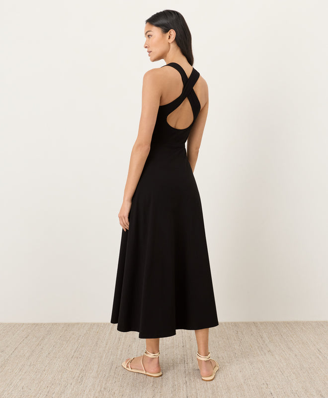 Bio-Maxikleid in A-Linien-Optik mit offenem Rücken