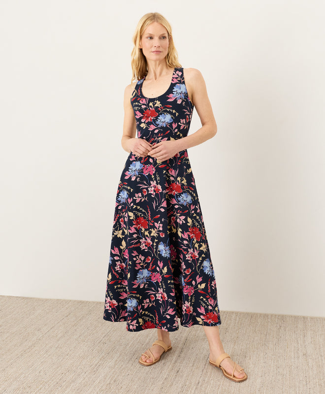 Bio-Maxikleid in A-Linien-Optik mit offenem Rücken