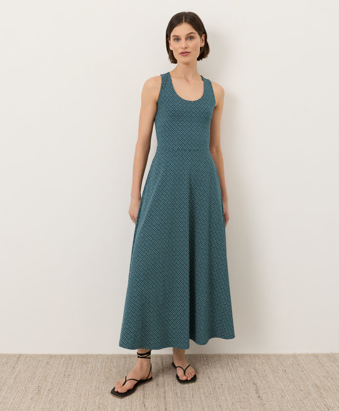 Bio-Maxikleid in A-Linien-Optik mit offenem Rücken