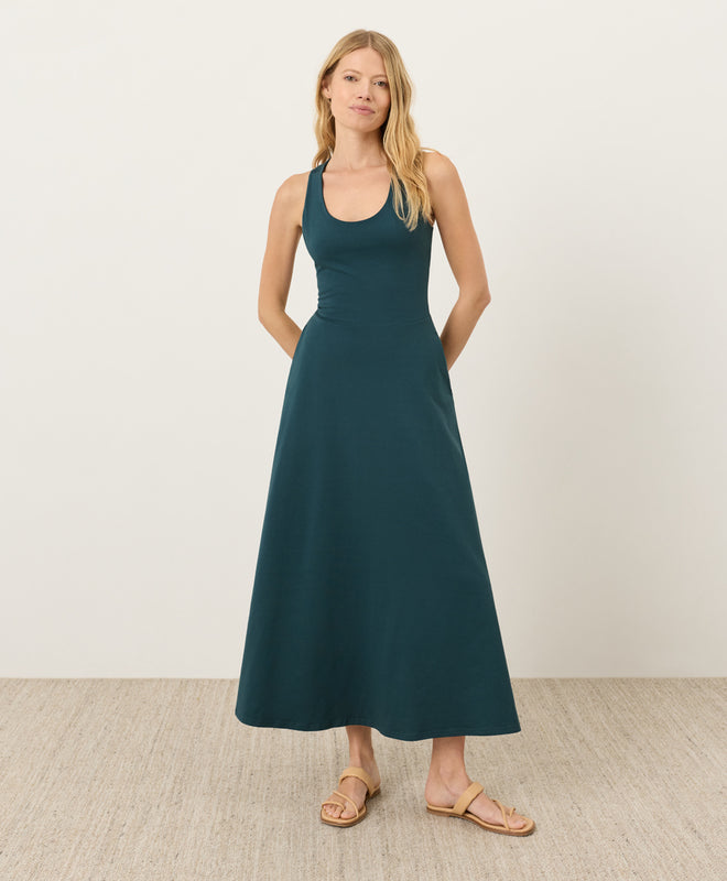 Bio-Maxikleid in A-Linien-Optik mit offenem Rücken
