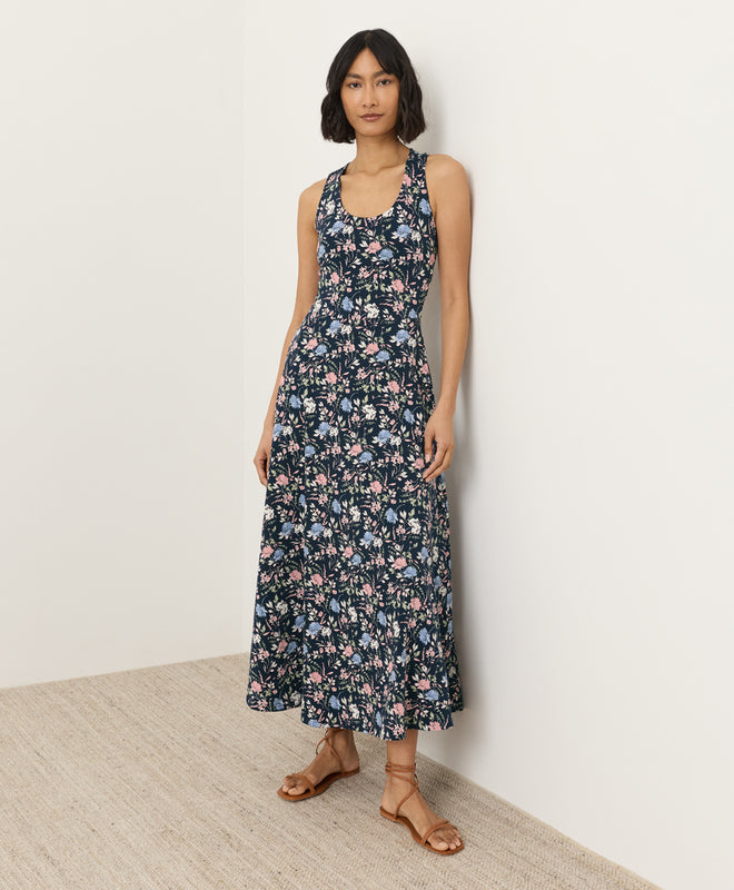 Bio-Maxikleid in A-Linien-Optik mit offenem Rücken