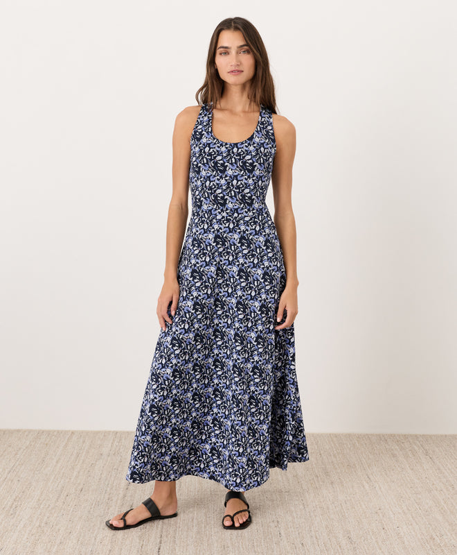 Bio-Maxikleid in A-Linien-Optik mit offenem Rücken